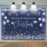 Denim Diamanten Funkeln Tief Blau Weihnachten Hintergrund